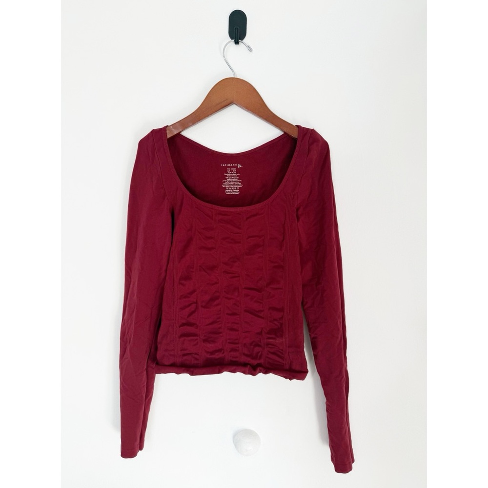 Charming Red Long Sleeve Top
